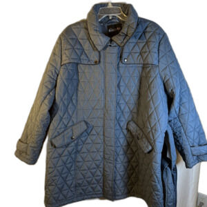 Big Chill Women’s Plus Size 3X Blue Quilted Jacket Coat Longline Warm Winter